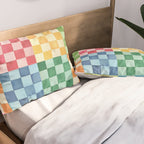 Eclectic  revival Handmade checker Multicolored Pillow Sham Gallery Image 2