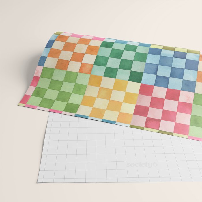 Eclectic  revival Handmade checker Multicolored Wrapping Paper Gallery Image 2