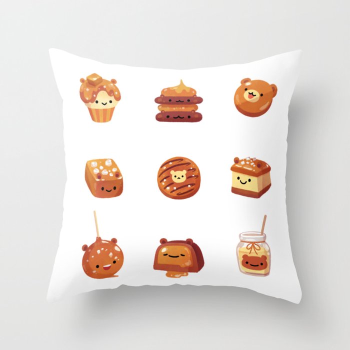 Salted caramel bear Throw Pillow Gallery Image 6