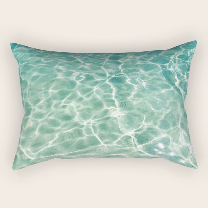 Clear Aqua Blue Ocean Water Rectangular Pillow Gallery Image 1