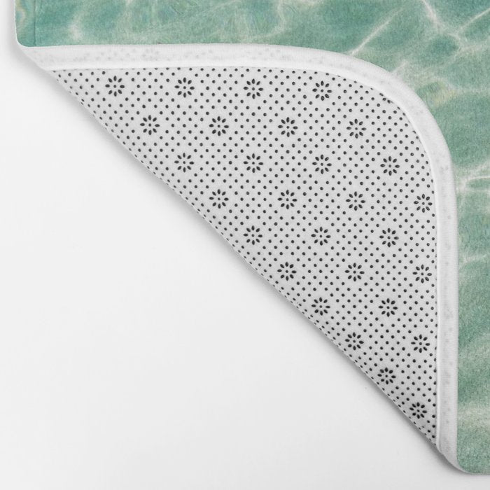 Clear Aqua Blue Ocean Water Bath Mat Gallery Image 2