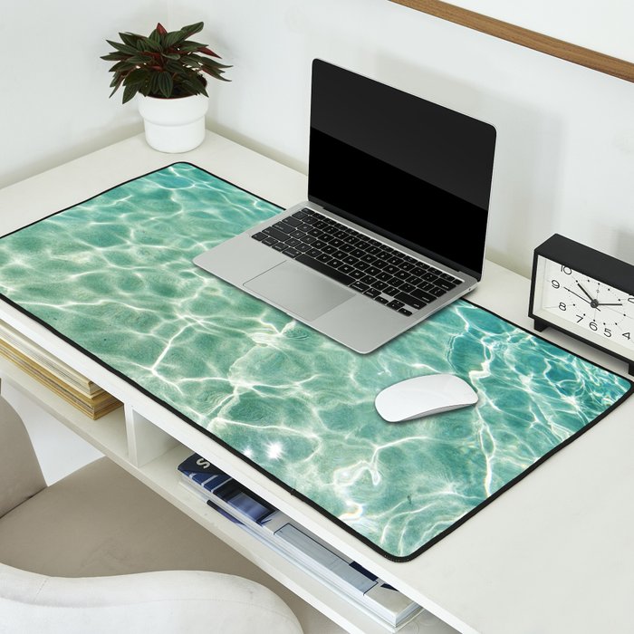 Clear Aqua Blue Ocean Water Desk Mat Gallery Image 2