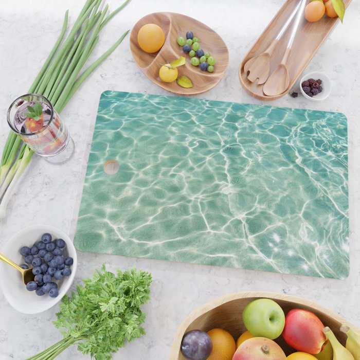 Clear Aqua Blue Ocean Water Cutting Board Gallery Image 2