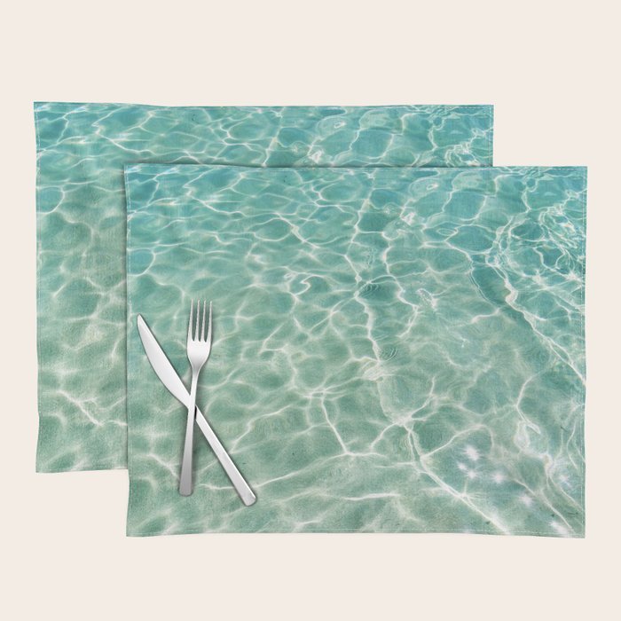 Clear Aqua Blue Ocean Water Placemat Gallery Image 1