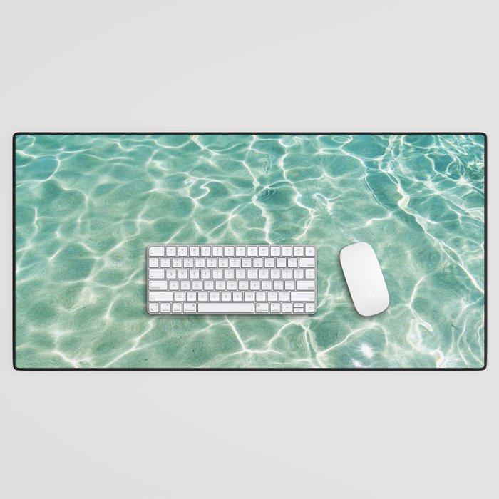 Clear Aqua Blue Ocean Water Desk Mat Gallery Image 1