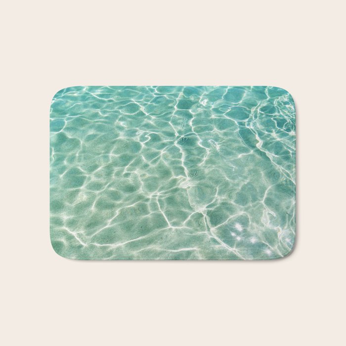Clear Aqua Blue Ocean Water Bath Mat Gallery Image 1