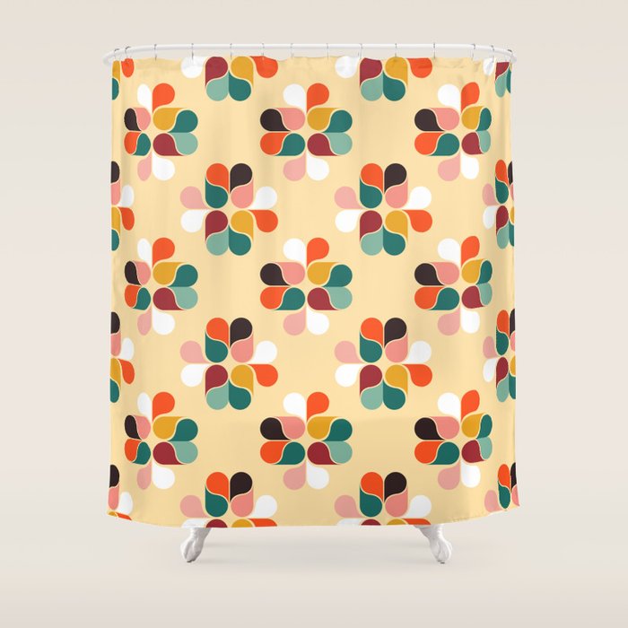 Retro geometry pattern no2 Shower Curtain Gallery Image 1