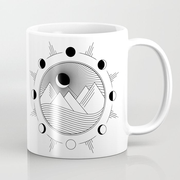 Moon Phases & Mountains Coffee Mug Gallery Image 1