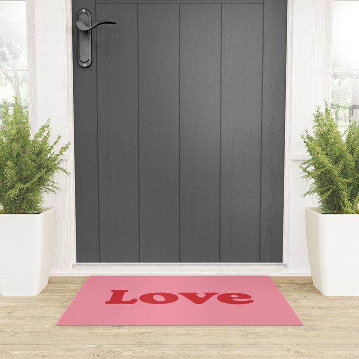Love - pink and red Welcome Mat Gallery Image 3