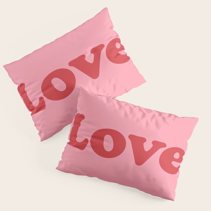 Love - pink and red Pillow Sham Gallery Image 3