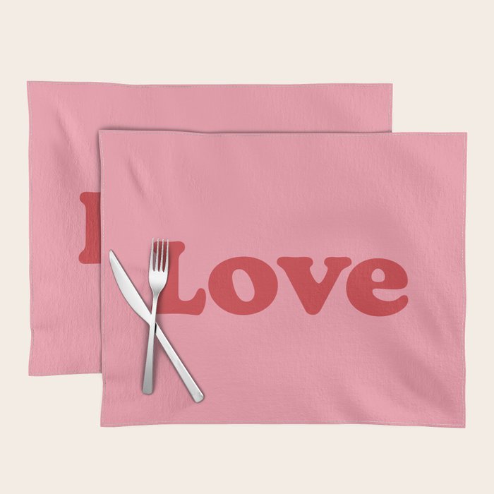 Love - pink and red Placemat Gallery Image 1
