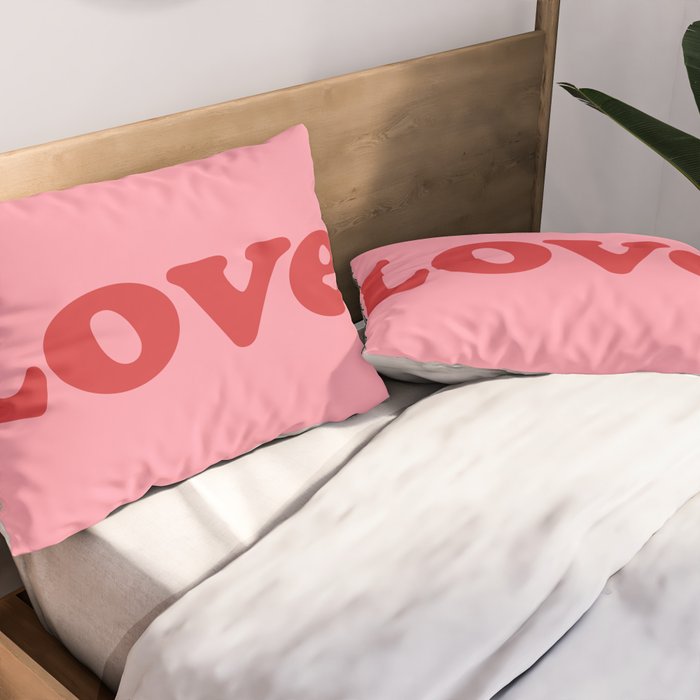 Love - pink and red Pillow Sham Gallery Image 2
