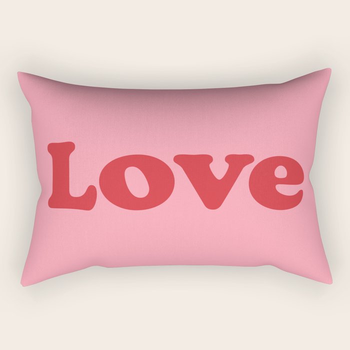Love - pink and red Rectangular Pillow Gallery Image 2