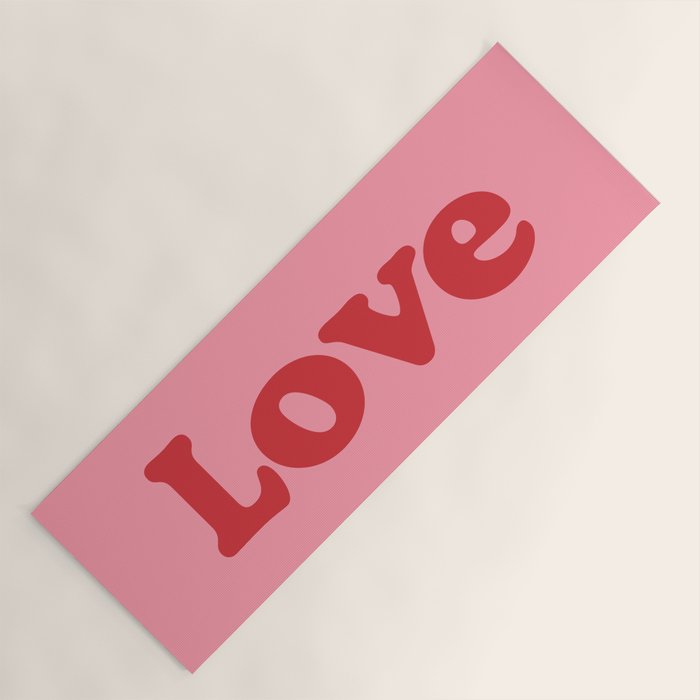 Love - pink and red Yoga Mat Gallery Image 1