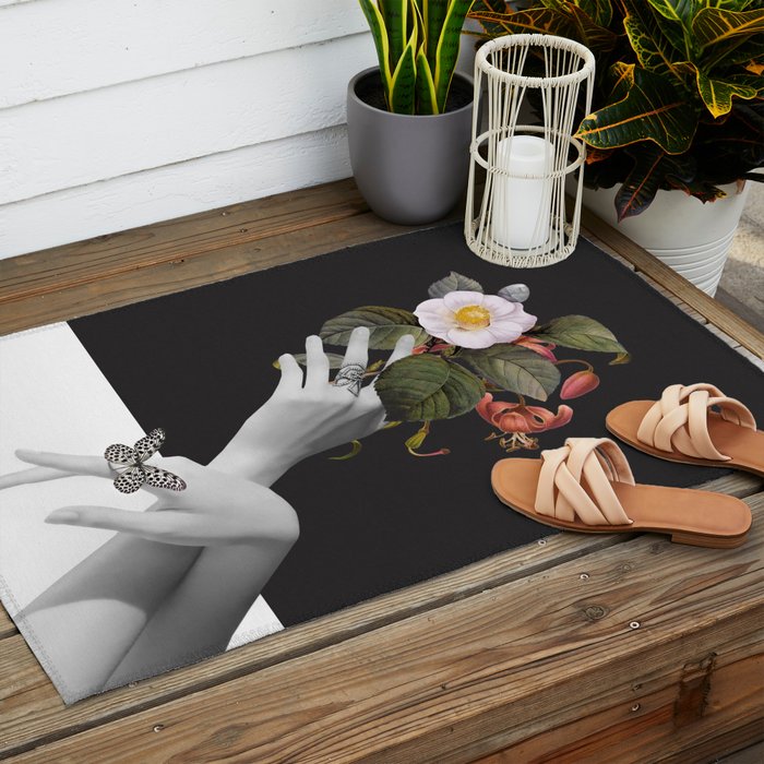 Hands With Flowers Outdoor Rug Gallery Image 2