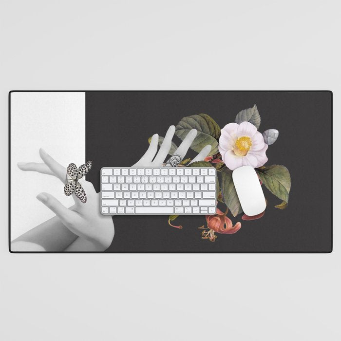 Hands With Flowers Desk Mat Gallery Image 1