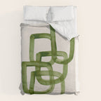 EnShape by Ejaaz Haniff 'Algae Bloom' Green Mid Century Modern Minimal Minimalist Watercolor Abstract Funky Fun Style Duvet Cover Gallery Image 6