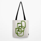 EnShape by Ejaaz Haniff 'Algae Bloom' Green Mid Century Modern Minimal Minimalist Watercolor Abstract Funky Fun Style Tote Bag Gallery Image 2