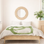 EnShape by Ejaaz Haniff 'Algae Bloom' Green Mid Century Modern Minimal Minimalist Watercolor Abstract Funky Fun Style Duvet Cover Gallery Image 3