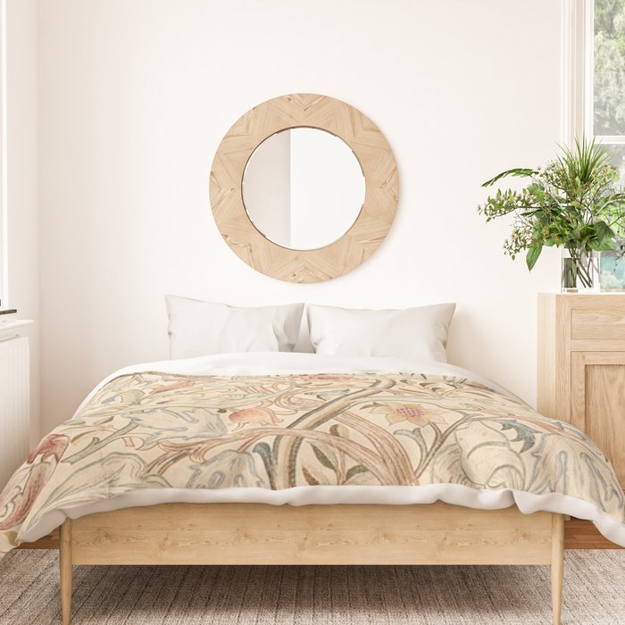 William Morris Antique Acanthus Portiere Pastel Floral Pattern Duvet Cover Gallery Image 3
