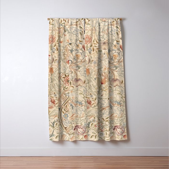 William Morris Antique Acanthus Portiere Pastel Floral Pattern Window Curtain Gallery Image 3