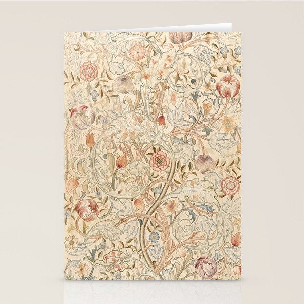 William Morris Antique Acanthus Portiere Pastel Floral Pattern Stationery Card Gallery Image 2