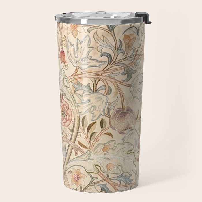 William Morris Antique Acanthus Portiere Pastel Floral Pattern Travel Mug Gallery Image 2