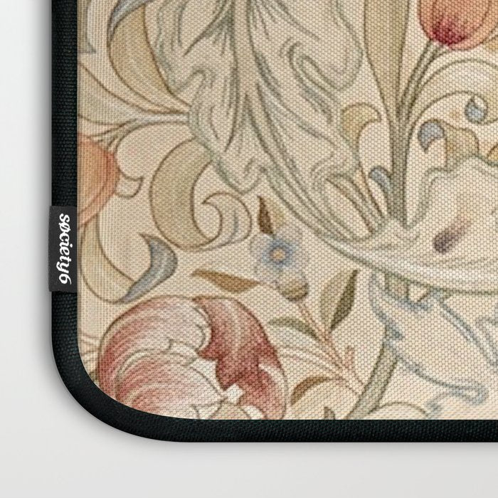 William Morris Antique Acanthus Portiere Pastel Floral Pattern Laptop Sleeve Gallery Image 3