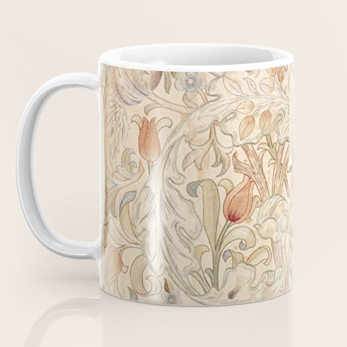 William Morris Antique Acanthus Portiere Pastel Floral Pattern Coffee Mug Gallery Image 3