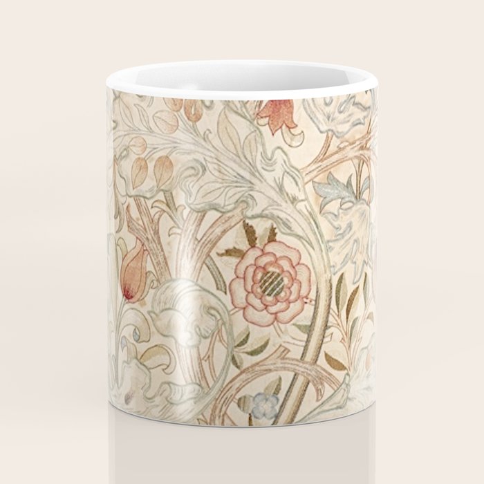 William Morris Antique Acanthus Portiere Pastel Floral Pattern Coffee Mug Gallery Image 4