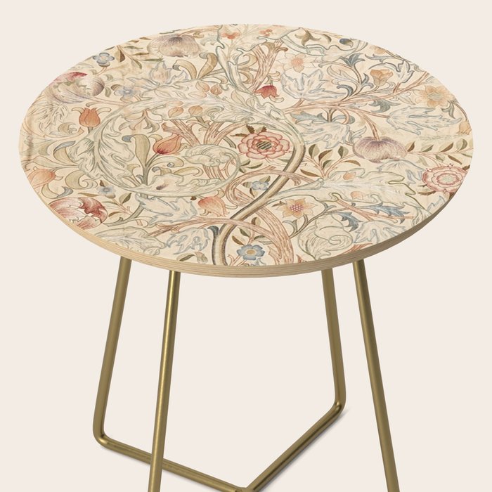 William Morris Antique Acanthus Portiere Pastel Floral Pattern Side Table Gallery Image 2