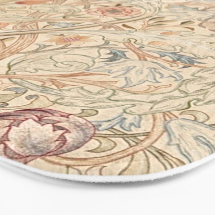 William Morris Antique Acanthus Portiere Pastel Floral Pattern Bath Mat Gallery Image 3