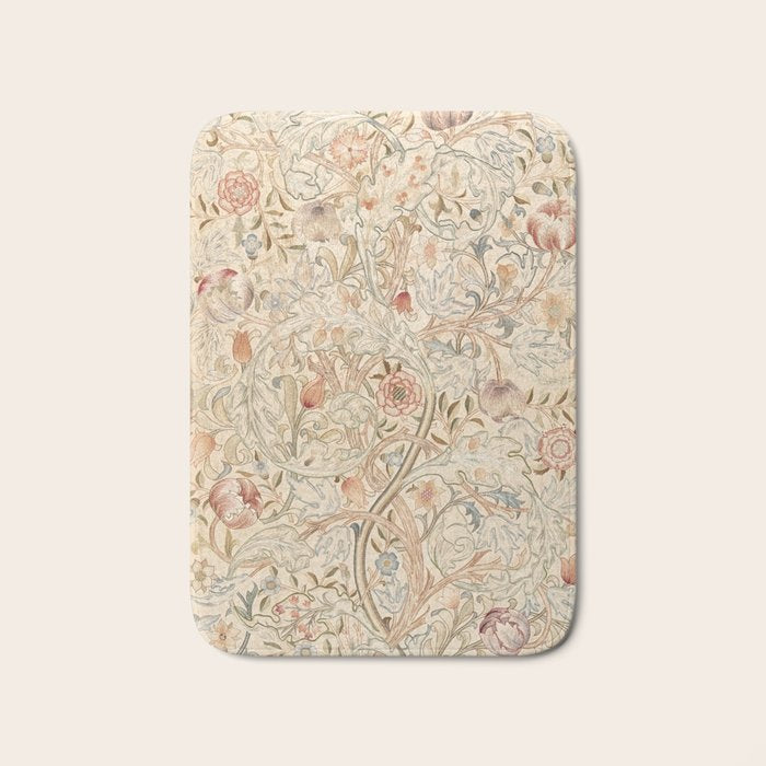 William Morris Antique Acanthus Portiere Pastel Floral Pattern Bath Mat Gallery Image 1