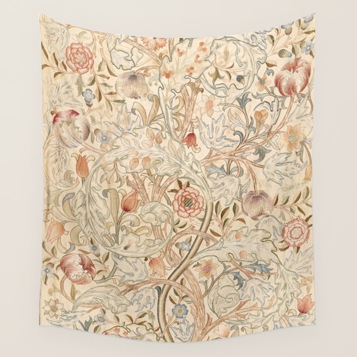 William Morris Antique Acanthus Portiere Pastel Floral Pattern Wall Tapestry Gallery Image 4