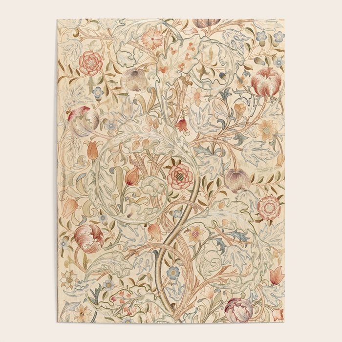 William Morris Antique Acanthus Portiere Pastel Floral Pattern Poster Gallery Image 4