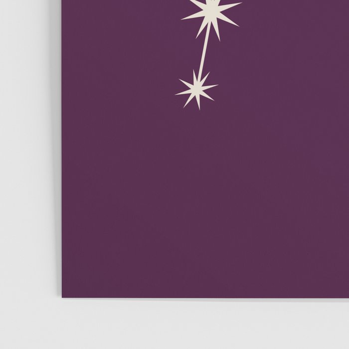 Aquarius Zodiac Star Constellation Line Art Plum Purple Poster Gallery Image 3