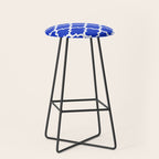 White Quatrefoil Pattern Outline With Royal Blue Background Stool Gallery Image 1