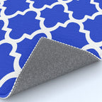 White Quatrefoil Pattern Outline With Royal Blue Background Rug Gallery Image 4