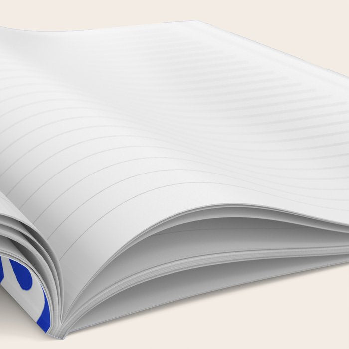 White Quatrefoil Pattern Outline With Royal Blue Background Notebook Gallery Image 2