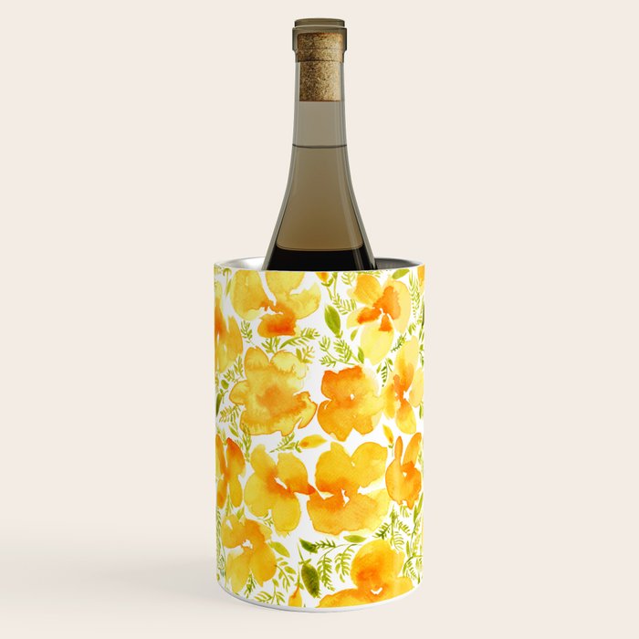 Watercolor California poppies (Quad set, #2) Wine Chiller Gallery Image 1