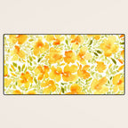 Watercolor California poppies (Quad set, #2) Desk Mat Gallery Image 3