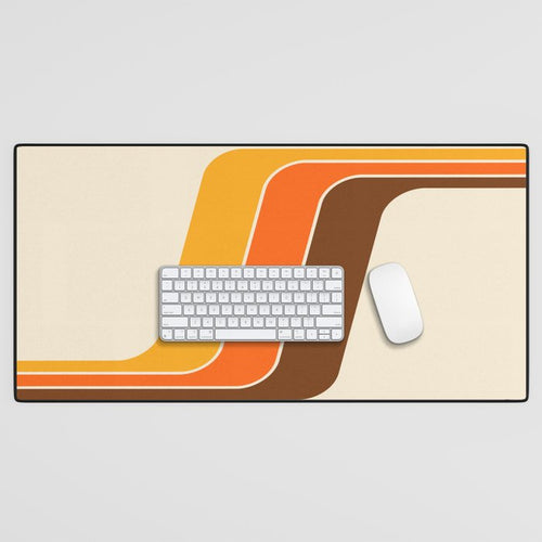 Retro 70s Stripe Colorful Rainbow 521 Desk Mat Gallery Image 1