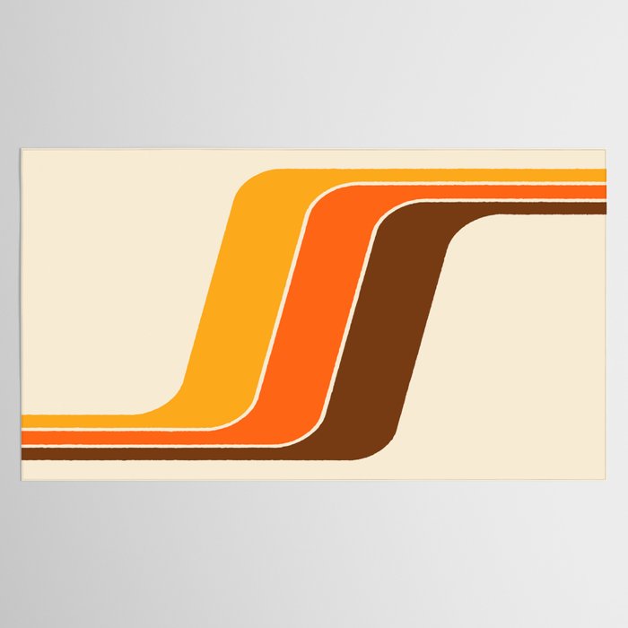 Retro 70s Stripe Colorful Rainbow 521 Tablecloth Gallery Image 2