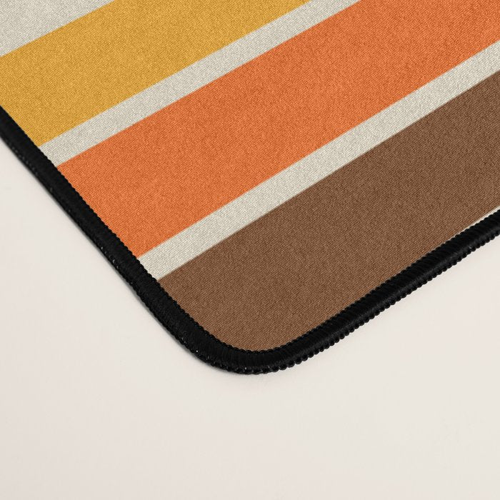 Retro 70s Stripe Colorful Rainbow 521 Desk Mat Gallery Image 4