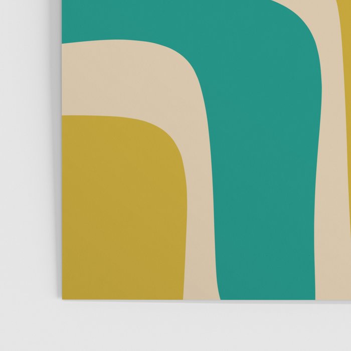 Palm Springs Mid Century Modern Abstract Pattern in Mid Mod Olive, Burnt Orange, Mustard, Teal, and Beige Poster Gallery Image 3