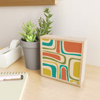 Palm Springs Mid Century Modern Abstract Pattern in Mid Mod Olive, Burnt Orange, Mustard, Teal, and Beige Mini Art Print Gallery Image 2