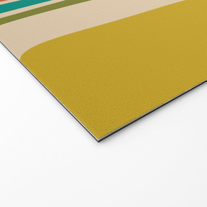 Palm Springs Mid Century Modern Abstract Pattern in Mid Mod Olive, Burnt Orange, Mustard, Teal, and Beige Welcome Mat Gallery Image 2