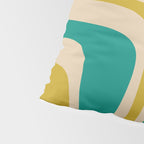 Palm Springs Mid Century Modern Abstract Pattern in Mid Mod Olive, Burnt Orange, Mustard, Teal, and Beige Pillow Sham Gallery Image 4