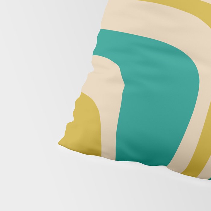 Palm Springs Mid Century Modern Abstract Pattern in Mid Mod Olive, Burnt Orange, Mustard, Teal, and Beige Pillow Sham Gallery Image 4