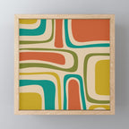 Palm Springs Mid Century Modern Abstract Pattern in Mid Mod Olive, Burnt Orange, Mustard, Teal, and Beige Mini Art Print Gallery Image 1